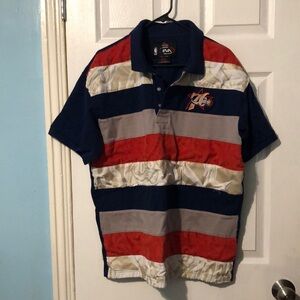 Striped Polo Shirt with Embroidered Logo